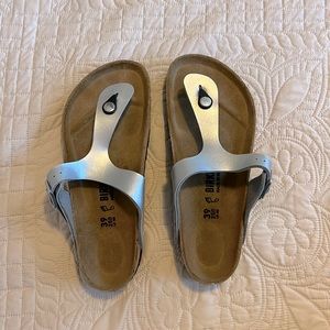 Silver Birkenstocks Size 39